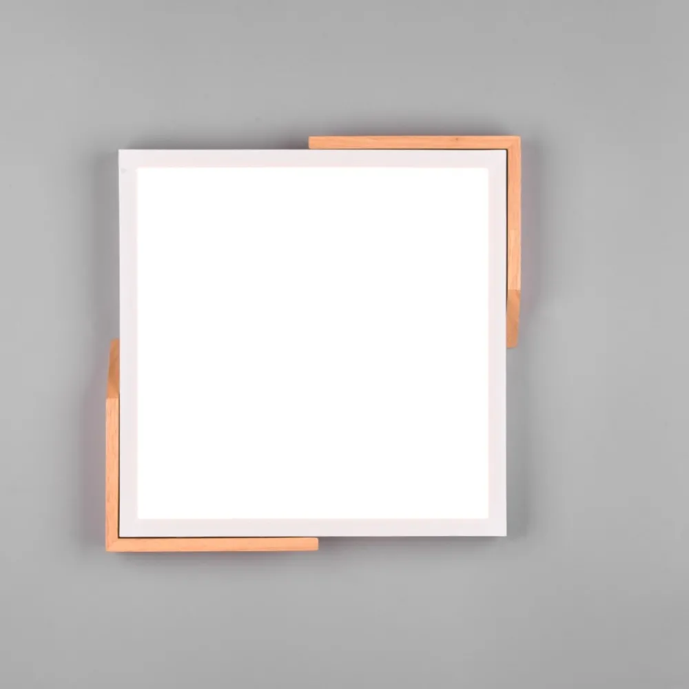 Plafoniere Moderne-Selezionato da Mazzolaluce Plafoniera cucina quadrata bianco legno led 20w 3000k dimmerabile moderna