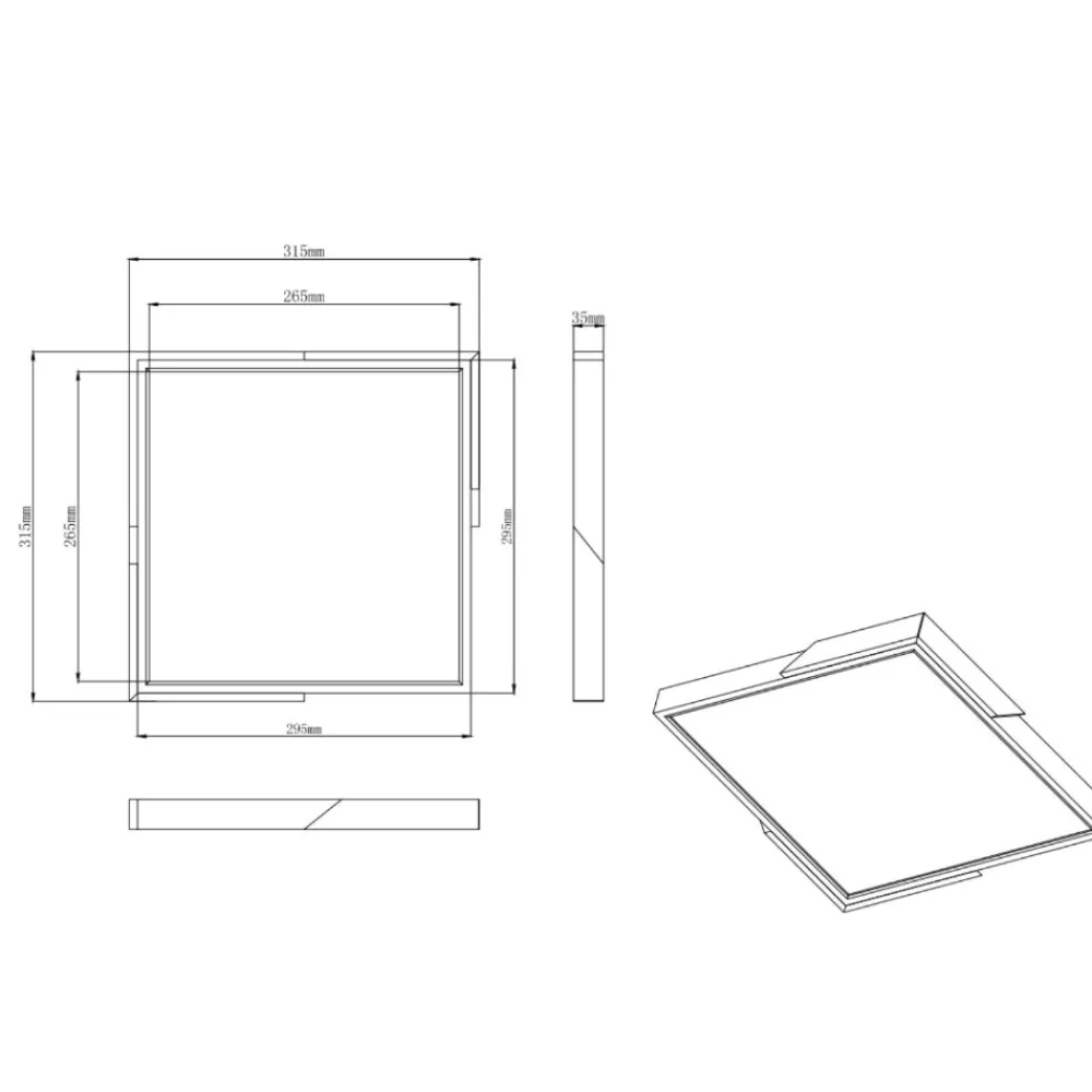 Plafoniere Moderne-Selezionato da Mazzolaluce Plafoniera cucina quadrata bianco legno led 20w 3000k dimmerabile moderna