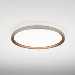 Plafoniere Moderne-Vivida International Plafoniera cucina vivida atena rotonda rame e argento led 48w 3000k 4000k