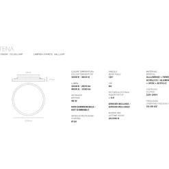 Plafoniere Moderne-Vivida International Plafoniera cucina vivida atena rotonda rame e argento led 48w 3000k 4000k