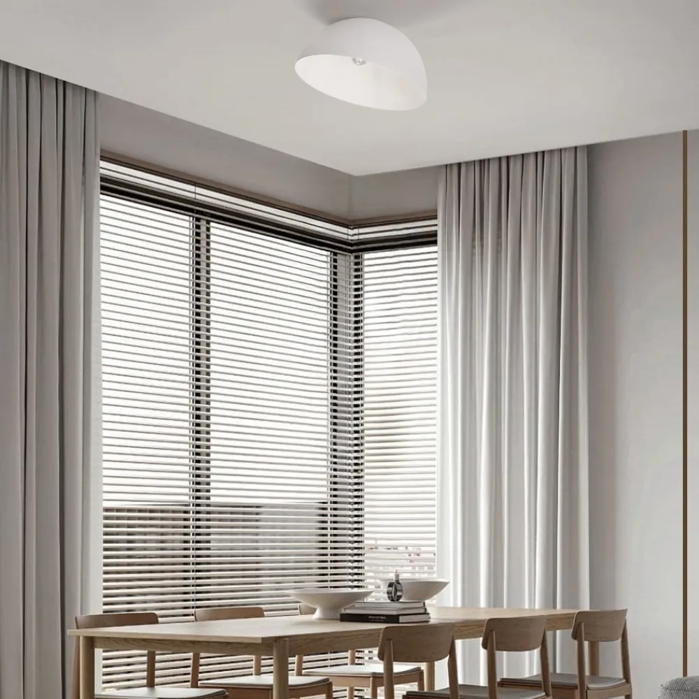 Plafoniere Moderne-Selezionato da Mazzolaluce Plafoniera cupola bianca 50 cm inclinata moderna per soggiorno