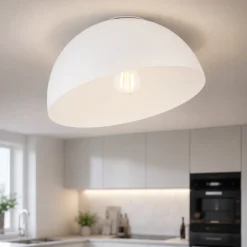 Plafoniere Moderne-Selezionato da Mazzolaluce Plafoniera cupola 40 cm bianca inclinata per cucina moderna