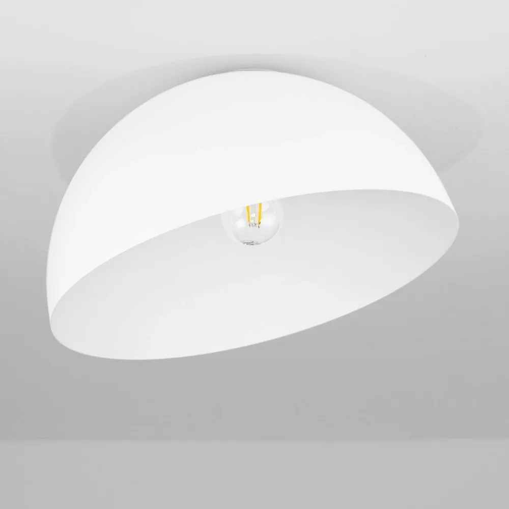Plafoniere Moderne-Selezionato da Mazzolaluce Plafoniera cupola 40 cm bianca inclinata per cucina moderna
