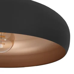 Plafoniere Moderne-Eglo Plafoniera cupola nero marrone per cucina mogano