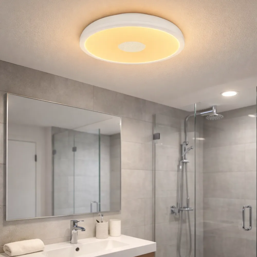 Plafoniere Bagno-Selezionato da Mazzolaluce Plafoniera da bagno bluetooth ip44 rgb con telecomando