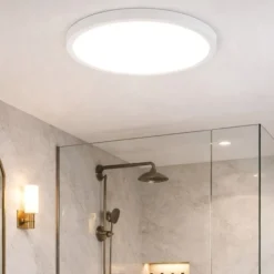 Plafoniere Bagno-Selezionato da Mazzolaluce Plafoniera da bagno rotonda bianca led 15w 3000k ip44