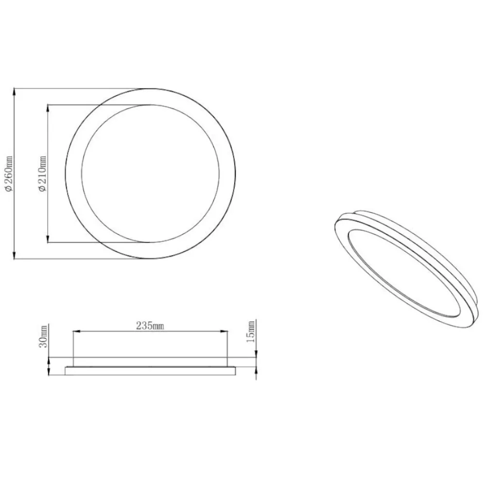 Plafoniere Bagno-Selezionato da Mazzolaluce Plafoniera da bagno rotonda bianca led 15w 3000k ip44