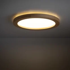 Plafoniere Bagno-Selezionato da Mazzolaluce Plafoniera da bagno scandinava di legno led 24w cct ip54