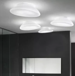 Plafoniere Bagno-Stilnovo Plafoniera da bagno 5w 3000k vetro bianco ip44 dynamic