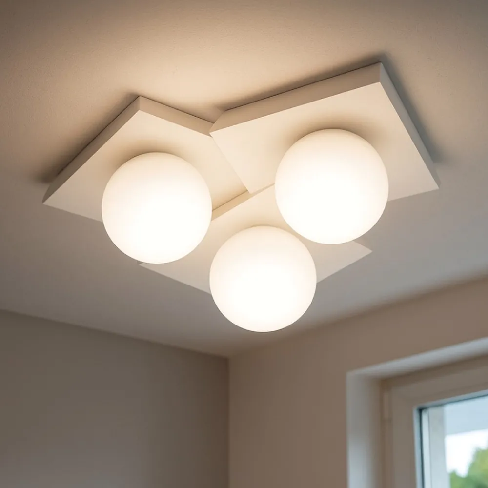 Plafoniere Moderne-Sforzin Illuminazione Plafoniera da cucina cicladi sforzin bianca moderna