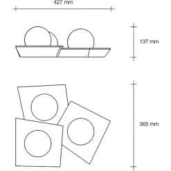 Plafoniere Moderne-Sforzin Illuminazione Plafoniera da cucina cicladi sforzin bianca moderna