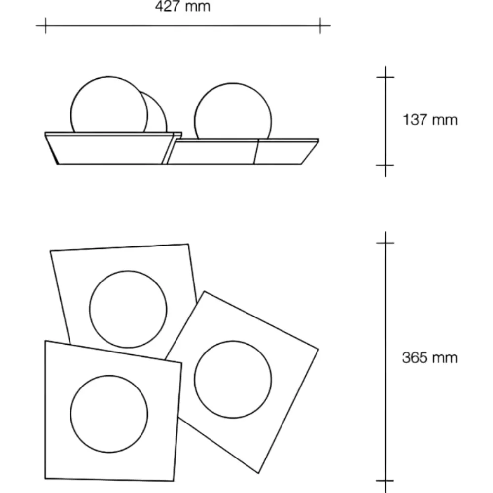 Plafoniere Moderne-Sforzin Illuminazione Plafoniera da cucina cicladi sforzin bianca moderna