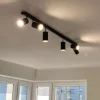 Plafoniere Moderne-Selezionato da Mazzolaluce Plafoniera da cucina 119cm led con 6 faretti neri