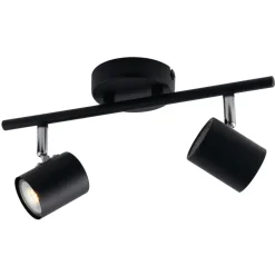 Plafoniere Moderne-Selezionato da Mazzolaluce Plafoniera da cucina con 2 faretti orientabili neri led fp