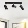 Plafoniere Moderne-IsyLuce Plafoniera da cucina con 3 faretti led neri orientabili