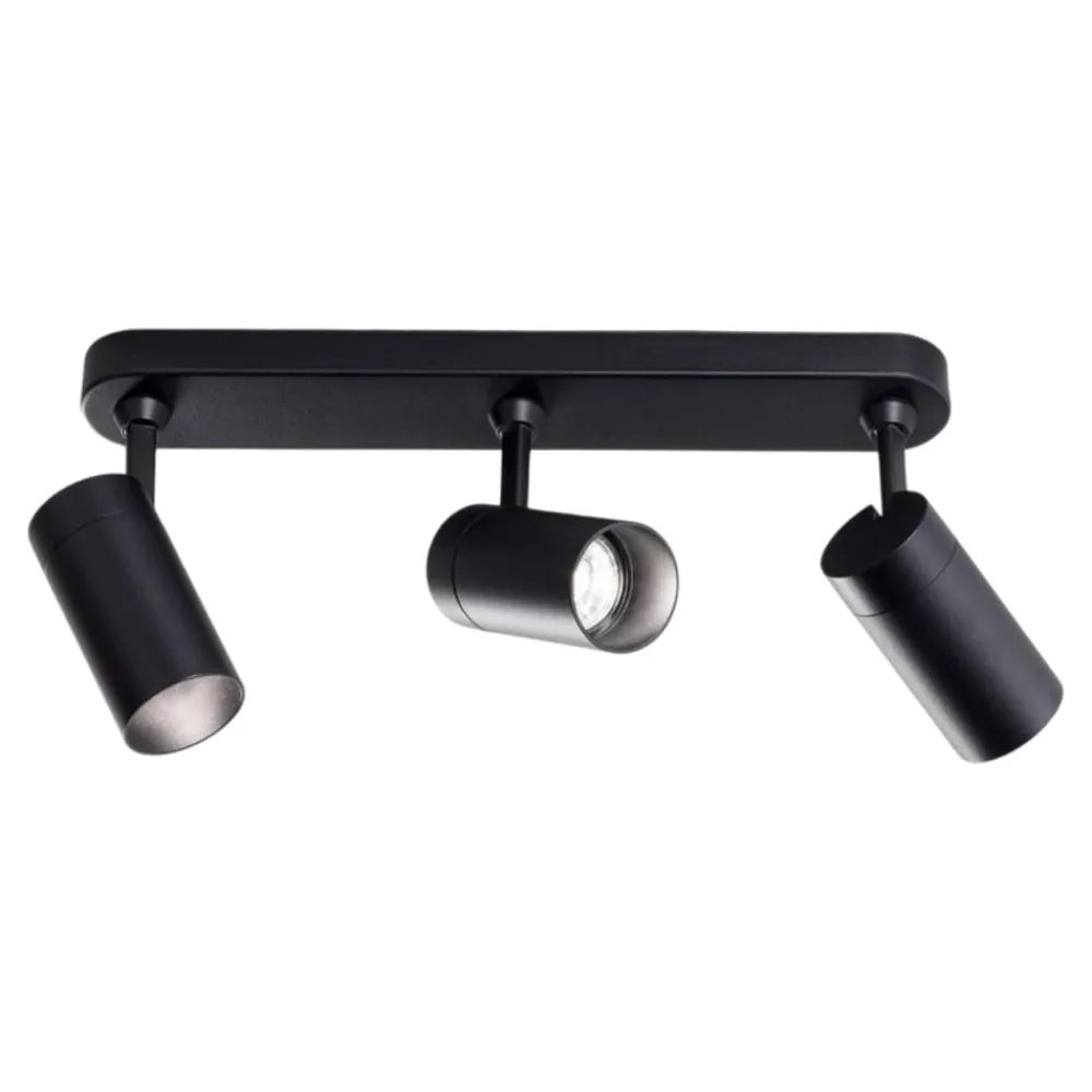 Plafoniere Moderne-IsyLuce Plafoniera da cucina con 3 faretti led neri orientabili
