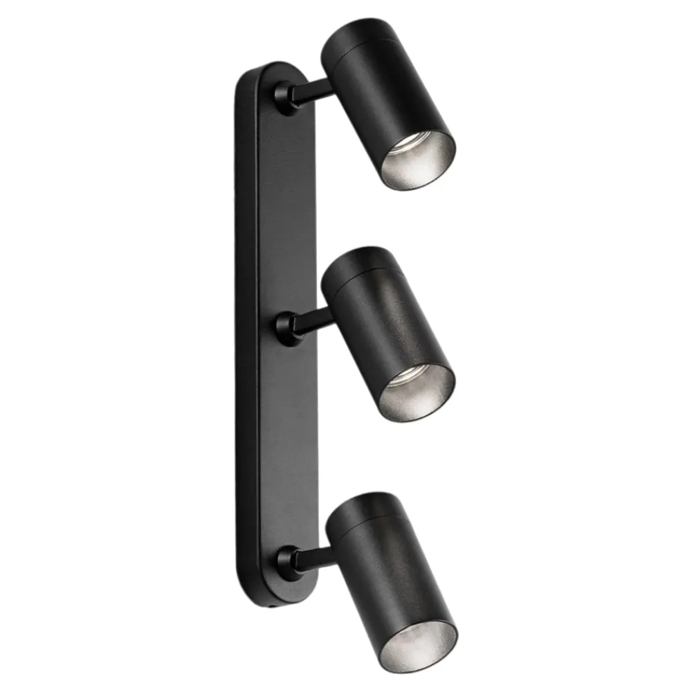 Plafoniere Moderne-IsyLuce Plafoniera da cucina con 3 faretti led neri orientabili