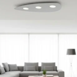 Plafoniere Moderne-Selezionato da Mazzolaluce Plafoniera da cucina grigia 3 luci moderna