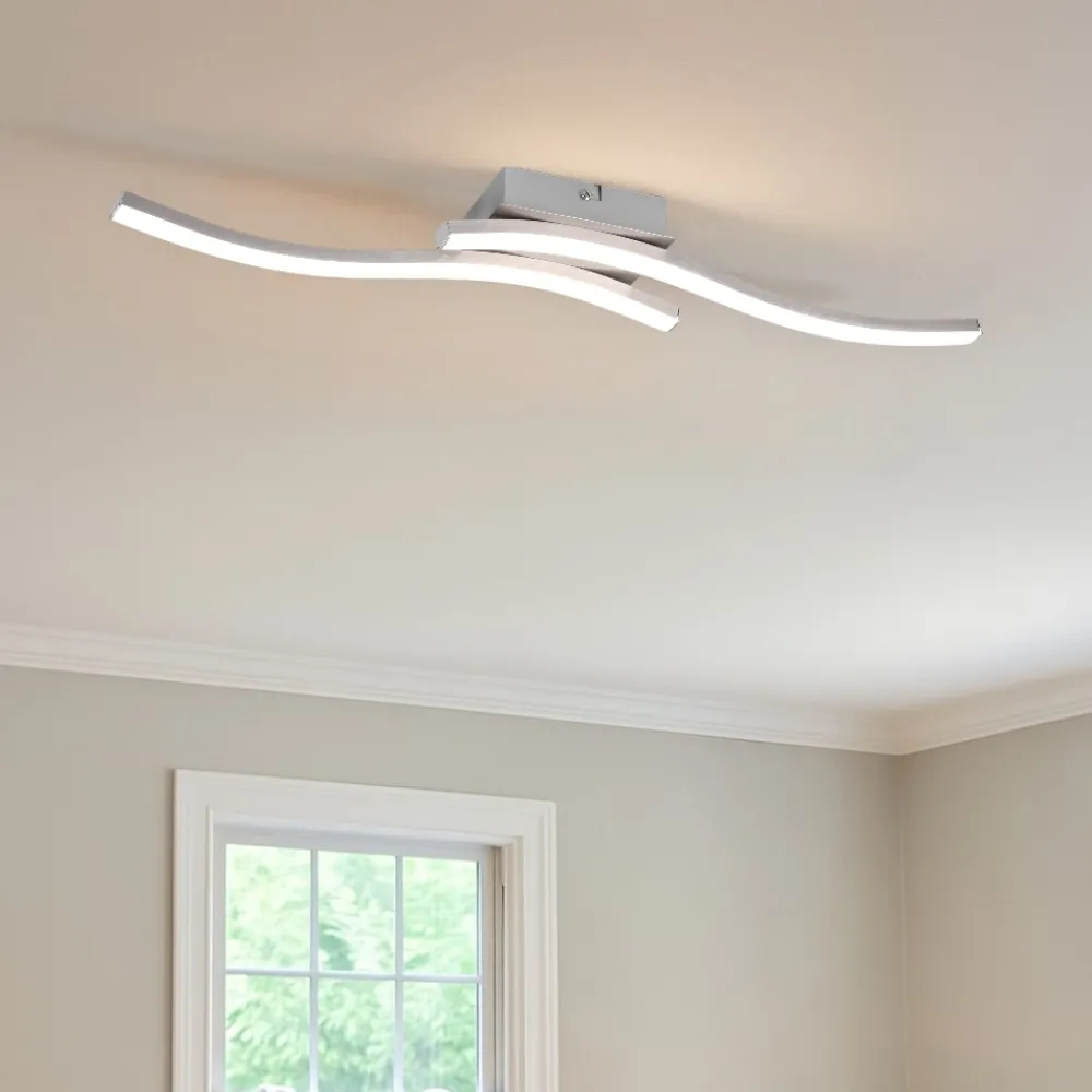 Plafoniere Moderne-Selezionato da Mazzolaluce Plafoniera da cucina grigio nichel led 4000k