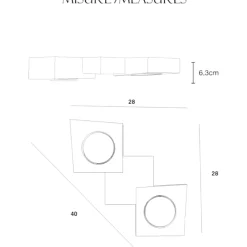 Plafoniere Moderne-Selezionato da Mazzolaluce Plafoniera da cucina in gesso con forma trapezoidale