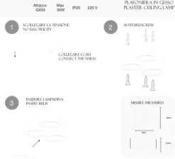 Plafoniere Moderne-Selezionato da Mazzolaluce Plafoniera da cucina in gesso bianca moderna