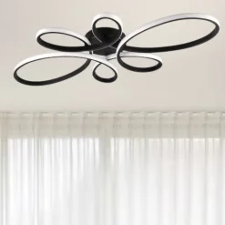 Plafoniere Moderne-Selezionato da Mazzolaluce Plafoniera da cucina led 3000k nera dimmerabile moderna