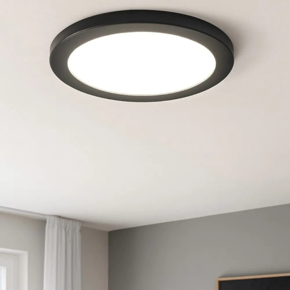 Plafoniere Moderne-Selezionato da Mazzolaluce Plafoniera da cucina led tricolor rotonda nera