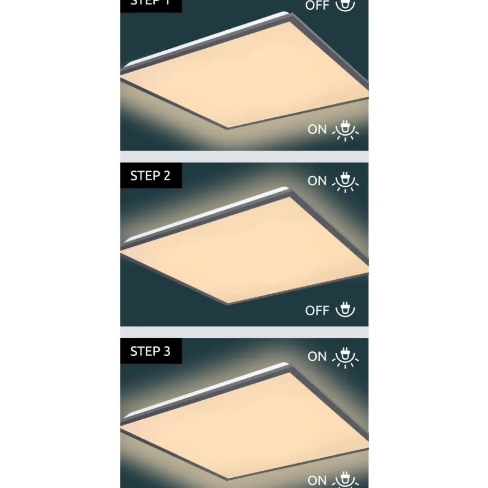 Plafoniere Moderne-Selezionato da Mazzolaluce Plafoniera da cucina led 36w 3000k 60x60 quadrata antracite