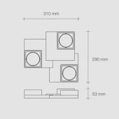 Plafoniere Moderne-Sforzin Illuminazione Plafoniera da cucina 3 luci sforzin sibari design moderna