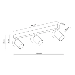 Plafoniere Moderne-Selezionato da Mazzolaluce Plafoniera da cucina marrone con 3 luci orientabili