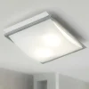 Plafoniere Moderne-Selezionato da Mazzolaluce Plafoniera da cucina moderna in vetro bianco lucido cornice cromata