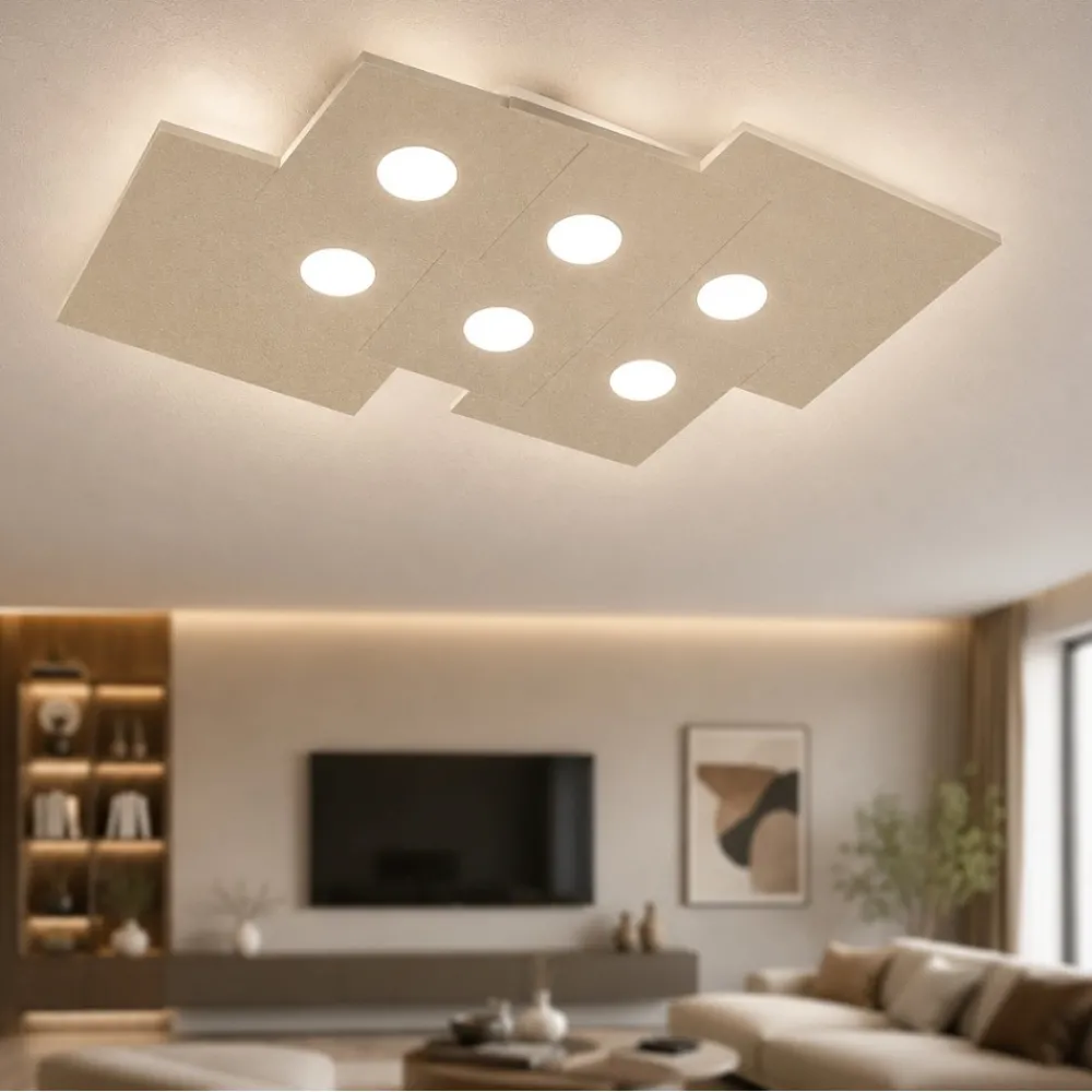 Plafoniere Moderne-Top Light Plafoniera da cucina moderna design sabbia toplight plate
