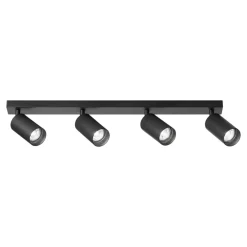 Plafoniere Moderne-IsyLuce Plafoniera da cucina nera con 4 spot orientabili