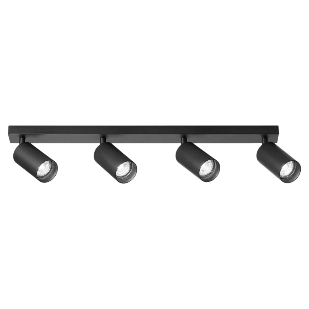 Plafoniere Moderne-IsyLuce Plafoniera da cucina nera con 4 spot orientabili
