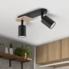 Plafoniere Moderne-Selezionato da Mazzolaluce Plafoniera da cucina nera con dettagli in legno
