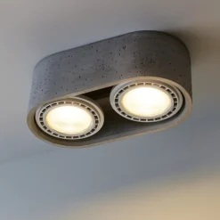 Plafoniere Moderne-Selezionato da Mazzolaluce Plafoniera da cucina ovale con 2 faretti