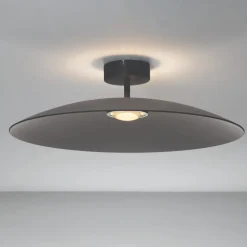 Plafoniere Moderne-Selezionato da Mazzolaluce Plafoniera da cucina piatto di vetro grigio fume moderna