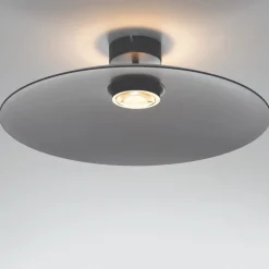 Plafoniere Moderne-Selezionato da Mazzolaluce Plafoniera da cucina piatto di vetro grigio fume moderna