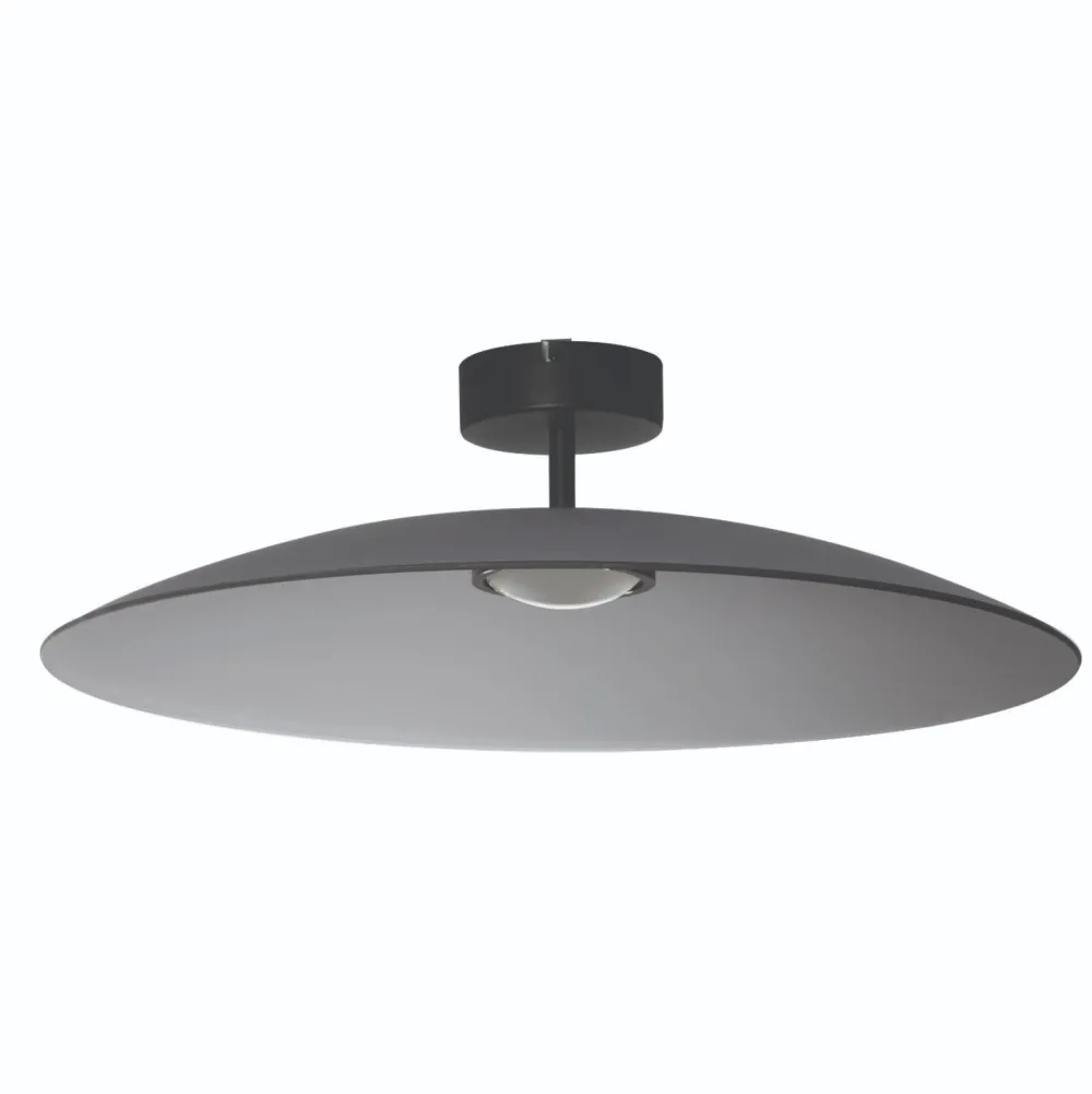 Plafoniere Moderne-Selezionato da Mazzolaluce Plafoniera da cucina piatto di vetro grigio fume moderna