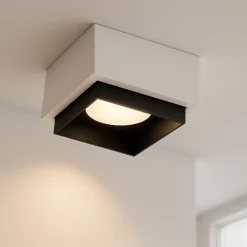 Plafoniere Moderne-Sforzin Illuminazione Plafoniera da cucina quadrata nera moderna syme sforzin