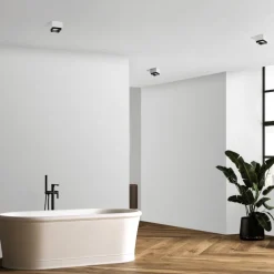 Plafoniere Moderne-Sforzin Illuminazione Plafoniera da cucina quadrata nera moderna syme sforzin