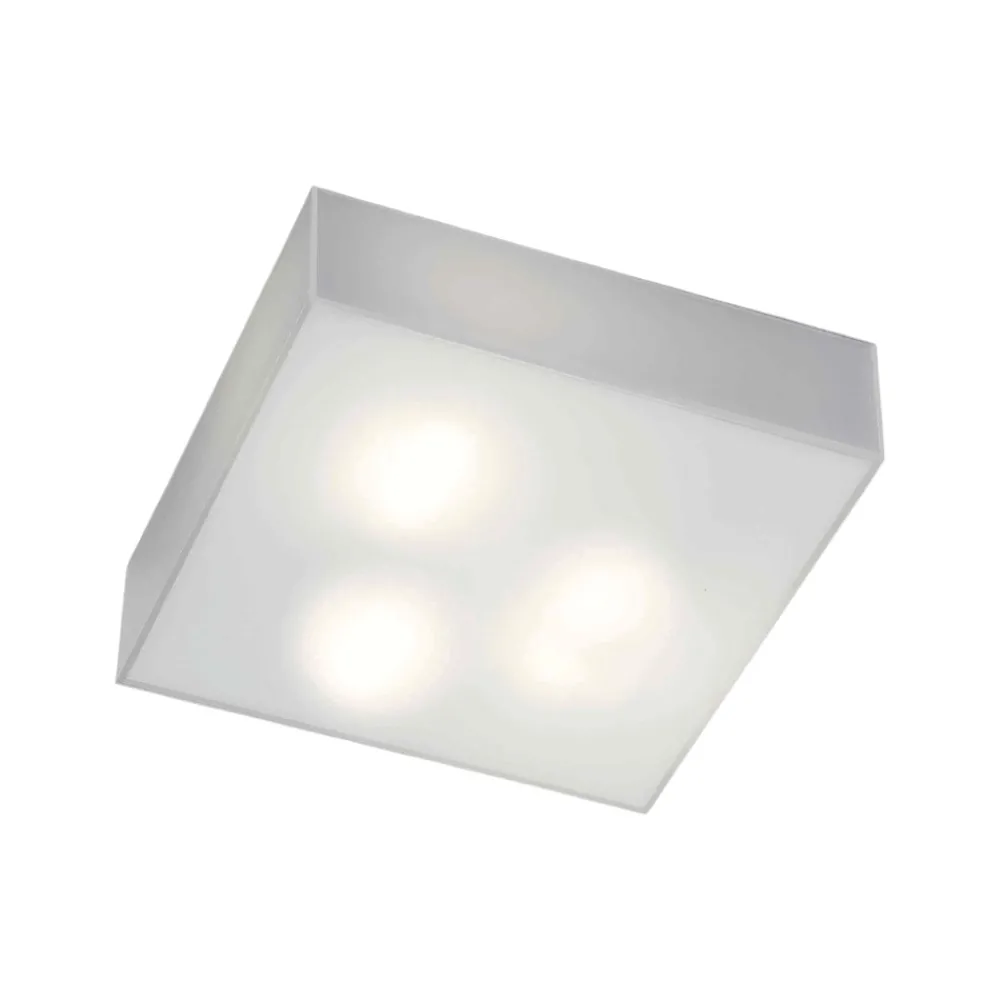 Plafoniere Moderne-Selezionato da Mazzolaluce Plafoniera da cucina quadrata in vetro bianco