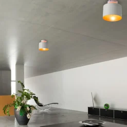 Plafoniere Moderne-Selezionato da Mazzolaluce Plafoniera da cucina rotonda di colore bianco