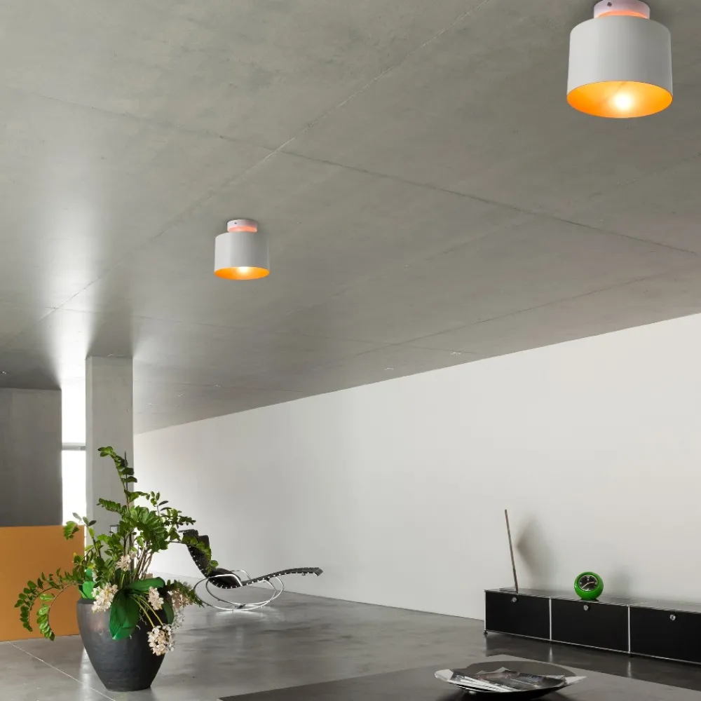 Plafoniere Moderne-Selezionato da Mazzolaluce Plafoniera da cucina rotonda di colore bianco