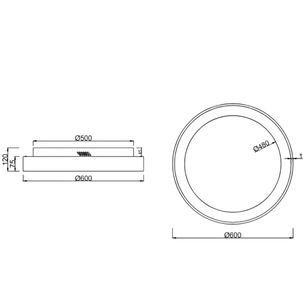 Plafoniere Moderne-Selezionato da Mazzolaluce Plafoniera da cucina rotonda 60cm bianco dimmerabile con telecomando