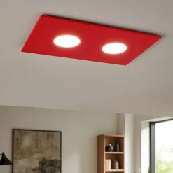 Plafoniere Moderne-Top Light Plafoniera da cucina vetro rossa lucido path moderna rettangolare