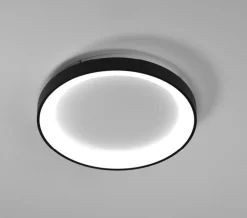 Plafoniere Moderne-Vivida International Plafoniera da cucina vivida lifering nera rotonda 48w 3000k 4000k dimmerabile