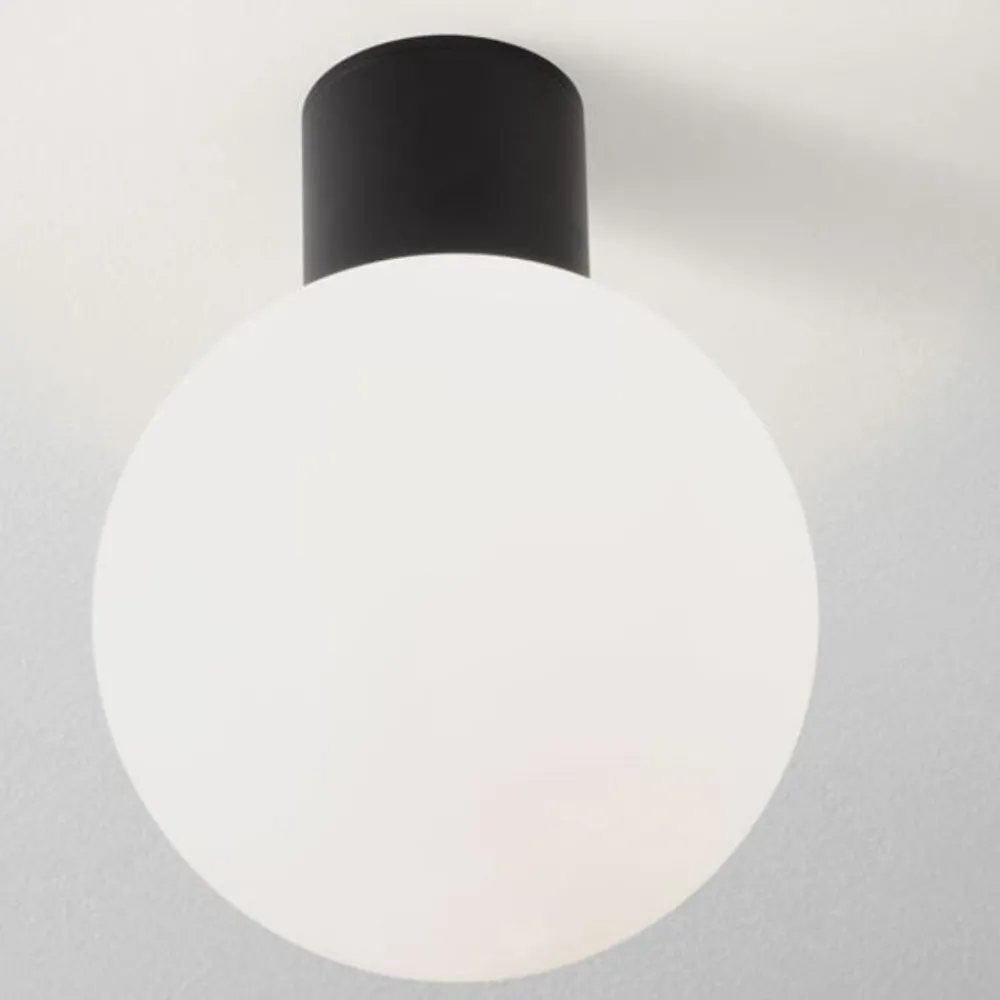 Plafoniere Da Esterno-Selezionato da Mazzolaluce Plafoniera da esterno antracite sfera vetro bianco moderna ip54