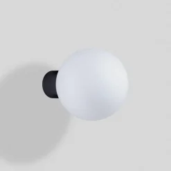 Plafoniere Da Esterno-Selezionato da Mazzolaluce Plafoniera da esterno antracite sfera vetro bianco moderna ip54