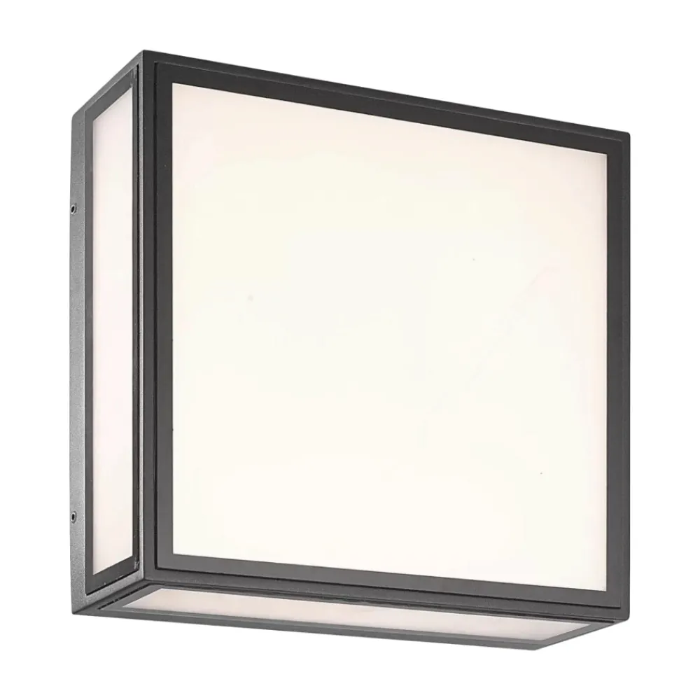 Plafoniere Da Esterno-Selezionato da Mazzolaluce Plafoniera da esterno antracite led 14w 3000k quadrata